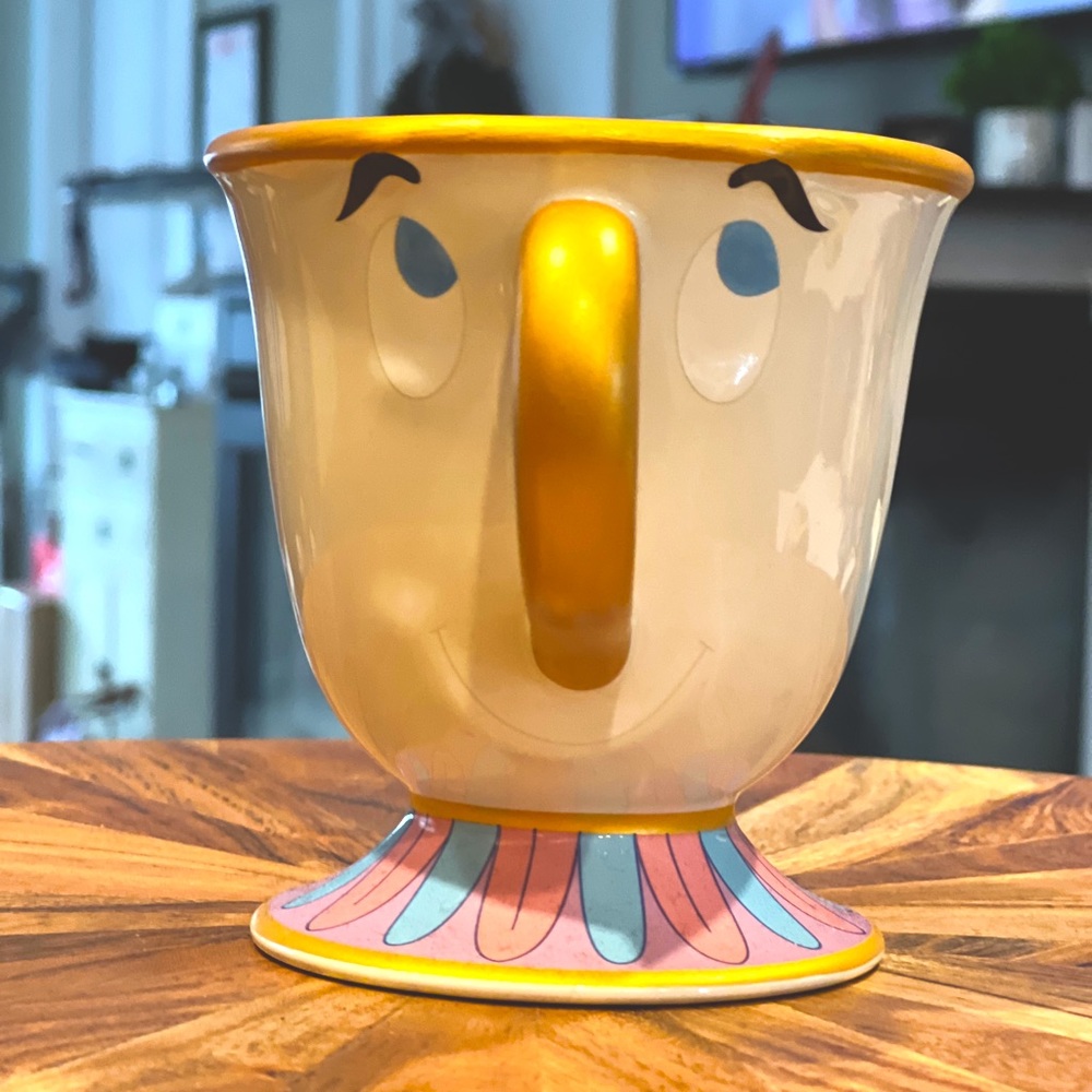 Disney Chip Ceramic Teacup Mug in Cream, Gold, Pink, Blue